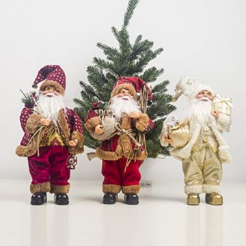 Happyyami Weihnachtsmann-Puppe-Weihnachten Ornament Dekoration Weihnachten Tisch Weihnachtsmann-Figuren Stehen (rot) - 4