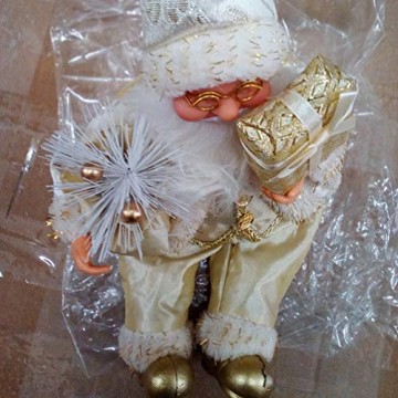 Happyyami Weihnachtsmann-Puppe-Weihnachten Ornament Dekoration Weihnachten Tisch Weihnachtsmann-Figur sitzt (golden) - 2
