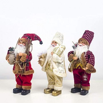 Happyyami Weihnachtsmann-Puppe-Weihnachten Ornament Dekoration Weihnachten Tisch Weihnachtsmann-Figuren Stehen (rot) - 5