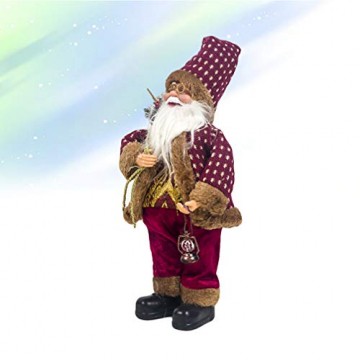 Happyyami Weihnachtsmann-Puppe-Weihnachten Ornament Dekoration Weihnachten Tisch Weihnachtsmann-Figuren Stehen (rot) - 7