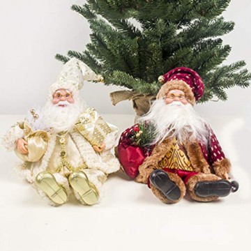 Happyyami Weihnachtsmann-Puppe-Weihnachten Ornament Dekoration Weihnachten Tisch Weihnachtsmann-Figur sitzt (rot) - 8