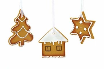 HEITMANN DECO Christbaumschmuck Lebkuchen mit Zuckerguss - Verschiedene Motive Weihnachtsdeko - 6-teilig - 2