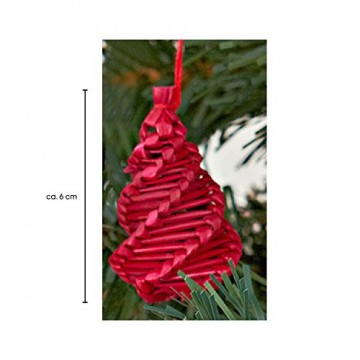 HEITMANN DECO Weihnachtsbaum-Schmuck - Behang-Set aus Kunststoff - Christbaum-Anhänger - 12-teilig - rot/Gold - 3