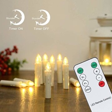 Hengda 30er LED Kerzen Dimmbar Weihnachtskerzen Kerzenlichter Flammenlose für Weihnachtsbaum, Weihnachtsdeko, Hochzeit, Geburtstags, Party, Warmweiß - 2