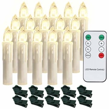 Hengda 30er LED Kerzen Dimmbar Weihnachtskerzen Kerzenlichter Flammenlose für Weihnachtsbaum, Weihnachtsdeko, Hochzeit, Geburtstags, Party, Warmweiß - 1