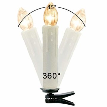 Hengda 30er LED Weihnachtskerzen mit Fernbedienung Timer Warmweiß Dimmbar Kerzen mit Batterien Weihnachtskerzen Christbaumkerzen Kabellos - 6