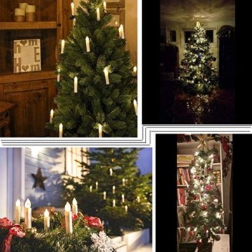 Hengda 40 Stück LED Weihnachtskerzen mit Fernbedienung RGB Kerzen Lichterkette Christbaumkerzen Kabellos LED Kerzenlichter Weihnachts - 5