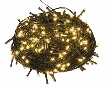 Idena 30441 - LED Lichterkette mit 300 LED in warm weiß, mit 8 Stunden Timer Funktion, Innen und Außenbereich, für Partys, Weihnachten, Deko, Hochzeit, als Stimmungslicht, ca. 37,9 m - 3