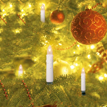 Idena 38192 – LED Kerzenlichterkette mit 30 LED in warm weiß, 30 Kerzen mit Klemmen, perfekt für den Weihnachtsbaum, ca. 16 m - 