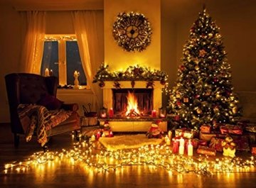 Idena 8325066 - LED Lichterkette mit 200 LED in warm weiß, mit 8 Stunden Timer Funktion, Innen und Außenbereich, für Partys, Weihnachten, Deko, Hochzeit, als Stimmungslicht, ca. 27,9 m - 3