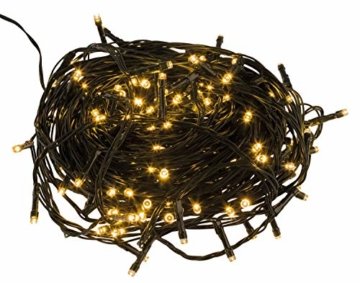 Idena 8325066 - LED Lichterkette mit 200 LED in warm weiß, mit 8 Stunden Timer Funktion, Innen und Außenbereich, für Partys, Weihnachten, Deko, Hochzeit, als Stimmungslicht, ca. 27,9 m - 4