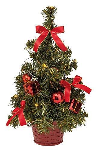 Idena 8582154 - Deko Tannenbaum mit 10 LED warm weiß, mit 6 Stunden Timer Funktion, Batterie betrieben, für Weihnachten, Advent, als Stimmungslicht, Christbaum, ca. 35 cm - 1