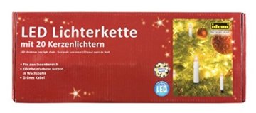 Idena 8582177 - LED Kerzenlichterkette mit 20 LED in warm weiß, 20 Kerzen mit Klemmen, perfekt für den Weihnachtsbaum, ca. 11 m - 3