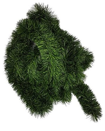 Ilkadim 1 Stück Tannengirlande 5 oder 10m lang, Dekogirlande 8-10cm, Girlande Weihnachten (5 Meter) - 1