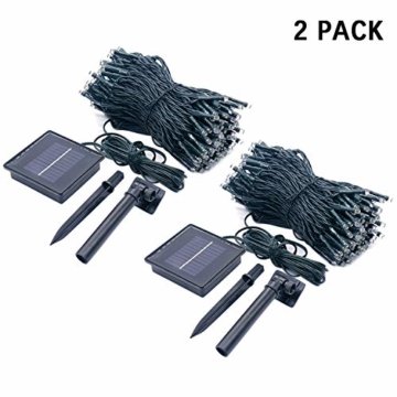 JMEXSUSS 2 Pack Solar Lichterkette 100LED 42.7ft 8 Modi Solar Weihnachtsbeleuchtung wasserdicht für Gärten, Hochzeit, Party, Häuser, Weihnachtsbaum, Vorhänge, im Freien (Weiß) - 4