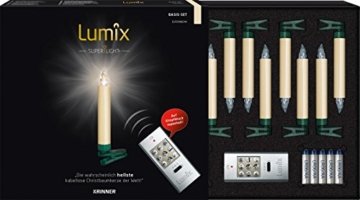 KRINNER Lumix Elfenbein LUMIX Superlight, kabellose Power LED Christbaumkerzen 10er Basis-Set (In-& Outdoor IP44), ABS Kunststoff, 1.7 x 1.7 x 12.5 cm - 1