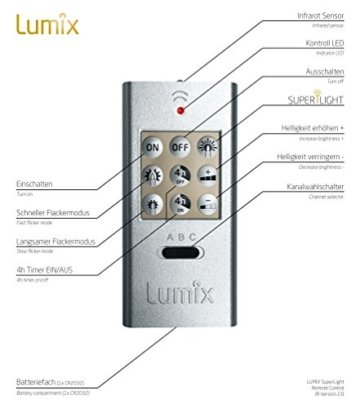 KRINNER Lumix Elfenbein LUMIX Superlight, kabellose Power LED Christbaumkerzen 10er Basis-Set (In-& Outdoor IP44), ABS Kunststoff, 1.7 x 1.7 x 12.5 cm - 6