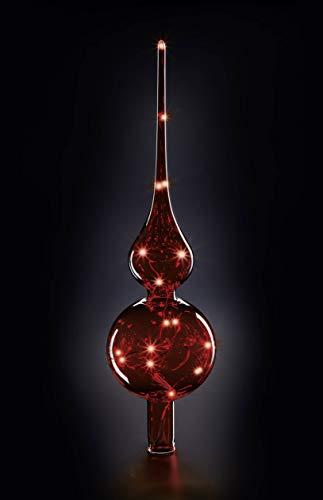 KRINNER Lumix LUMIX Tree Topper, kabellose, mundgeblasene Power LED Christbaumspitze, Rot, Glas, 0.014 W, 28 - 1