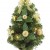 KRYSTAL 50 cm komplett geschmückt dekoriert Künstlicher Weihnachtsbaum mit 10 LED und Gold Deko, batteriebetrieben, warmweiß - 1