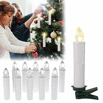 LARS360 LED Kerzen Weihnachts Kerzen Kabellos mit Fernbedienung Christbaumkerzen Flammenlose Lichterkette Kerzen für Weihnachtsbaum, Weihnachtsdeko, Feiertag - 40 Stück Warmweiß Weihnachtskerzen - 6