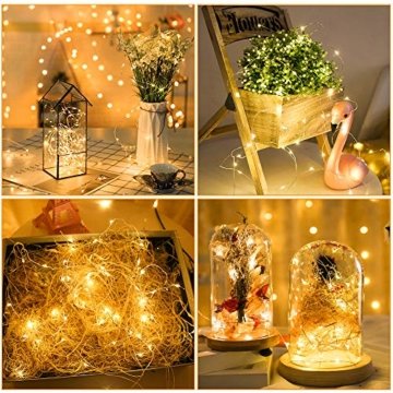 Led Lichterkette, Nasharia 2 Stück 10M 100LED USB Lichterkette Draht Wasserdicht mit Schalter, Kupferdraht Stimmungs Lichterkette für Zimmer, Innen, Weihnachten, Außen, Party, Hochzeit, DIY usw. - 4