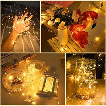 Led Lichterkette, Nasharia 2 Stück 10M 100LED USB Lichterkette Draht Wasserdicht mit Schalter, Kupferdraht Stimmungs Lichterkette für Zimmer, Innen, Weihnachten, Außen, Party, Hochzeit, DIY usw. - 6