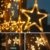 LED Lichtervorhang Sterne Warmweiß Mit Fernbedienung Weihnachtsbeleuchtung Innen Fenster Für Weihnachten Party Hochzeit IP44 31V 8 Modi Mit Timer Dimmbar 138er LEDs Lichterkette Aussen 2,5Mx1M  - 2