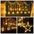 LED Lichtervorhang Sterne Warmweiß Mit Fernbedienung Weihnachtsbeleuchtung Innen Fenster Für Weihnachten Party Hochzeit IP44 31V 8 Modi Mit Timer Dimmbar 138er LEDs Lichterkette Aussen 2,5Mx1M  - 3