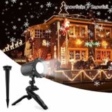 LED Schneeflocke Projektor Licht, UNIFUN Wasserdicht Schneefall Weihnachtsbeleuchtung Aussen LED Projektionslampe für Außen und Innen Deko,Partys, Weinachten und Feiertage - 1