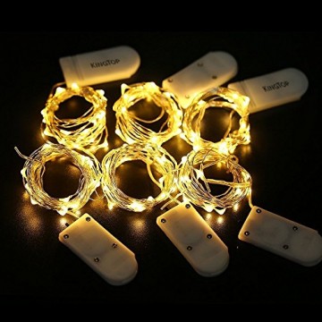 Led String Lichter 6 Stück KingTop Fairy Micro Lights 2M 20 LED batteriebetriebene Silver Wire Wasserdichte Lichter für Holiday Party Hochzeit Mittelstück Flasche Dekoration - 4