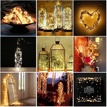 Led String Lichter 6 Stück KingTop Fairy Micro Lights 2M 20 LED batteriebetriebene Silver Wire Wasserdichte Lichter für Holiday Party Hochzeit Mittelstück Flasche Dekoration - 7