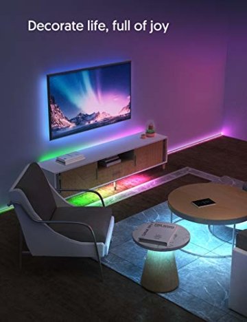 LED Strip RGB 5m, TECKIN 5050 RGB LED Streifen Lichtband Selbstklebend mit Fernbedienung und Netzteil LED lichterkette für die Innenbeleuchtung Küchenbett Flexible Beleuchtungsstreifen von Bar - 7