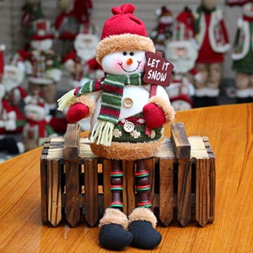 libelyef Weihnachtspuppe Sitzregal Ornamente, Plüsch Schneemann Puppe, Lange Beine Tisch Kamin Dekor Wohnkultur Weihnachtsfiguren Plüsch Für Kinder Kinder - 5