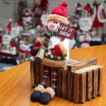 libelyef Weihnachtspuppe Sitzregal Ornamente, Plüsch Schneemann Puppe, Lange Beine Tisch Kamin Dekor Wohnkultur Weihnachtsfiguren Plüsch Für Kinder Kinder - 6