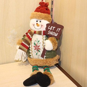 libelyef Weihnachtspuppe Sitzregal Ornamente, Plüsch Schneemann Puppe, Lange Beine Tisch Kamin Dekor Wohnkultur Weihnachtsfiguren Plüsch Für Kinder Kinder - 7