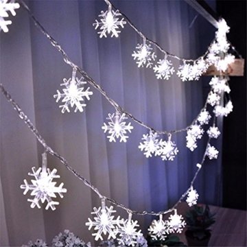 Lichterkette 1,5 M 10 LED Schneeflocke Lichter String Weihnachtsbeleuchtung Schneeflocken Lichternetz Schnur Beleuchtet Partei Hochzeits Lichterketten Weihnachten Party AußEn Innen - 6