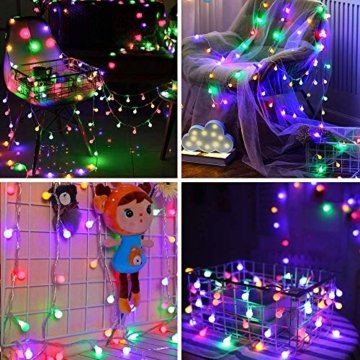 Lichterkette strombetrieben B-right 100 LED Globe Lichterkette, Lichterkette bunt, Innen- Außen Lichterkette glühbirne Fernbedienung,Weihnachtsbeleuchtung für Weihnachten Hochzeit Party Weihnachtsbaum - 3