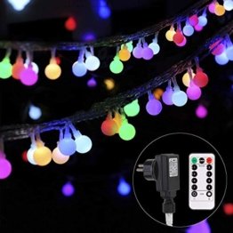 Lichterkette strombetrieben B-right 100 LED Globe Lichterkette, Lichterkette bunt, Innen- Außen Lichterkette glühbirne Fernbedienung,Weihnachtsbeleuchtung für Weihnachten Hochzeit Party Weihnachtsbaum - 1