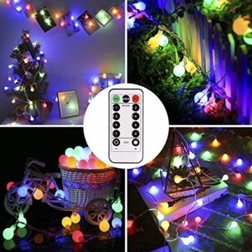 Lichterkette strombetrieben B-right 100 LED Globe Lichterkette, Lichterkette bunt, Innen- Außen Lichterkette glühbirne Fernbedienung,Weihnachtsbeleuchtung für Weihnachten Hochzeit Party Weihnachtsbaum - 7