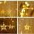 Lichtervorhang Sterne, Lichterkette Sterne mit Led Kugel 12 Sterne,3m Wasserdicht Strangleitungen Innen & Außenlichterkette für weihnachtsdeko, Hochzeit, Party, Fenster, Garten Warmweiß - 3