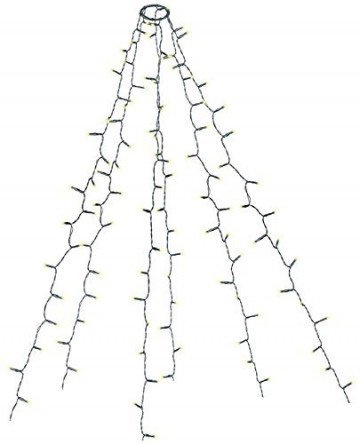 Lunartec Überwurflichterkette: Weihnachtsbaum-Überwurf-Lichterkette mit 6 Girlanden & 240 LEDs, IP44 (Baum Lichterkette mit Ring) - 1