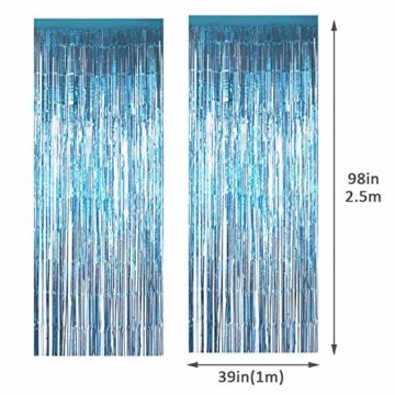 Metallische Lametta Vorhänge/Folie Hintergrund Fringe Vorhänge für Geburtstag Party/Hochzeit, DIY Photo Booth Dekorationen, Tür Fenster Hintergrund Foto Requisiten für Festival(1x2.5m) - 7