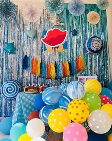 Metallische Lametta Vorhänge/Folie Hintergrund Fringe Vorhänge für Geburtstag Party/Hochzeit, DIY Photo Booth Dekorationen, Tür Fenster Hintergrund Foto Requisiten für Festival(1x2.5m) - 9