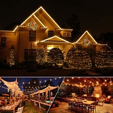 MYCARBON LED Lichterkette außen 12.5M 36er Birnen wasserdicht Lichterkette Outdoor/Indoor Lichterkette Glühbirnen mit stecker Deko für Garten Zimmer Bar Balkon Party 4 Ersatzbirnen Warmweiß - 9