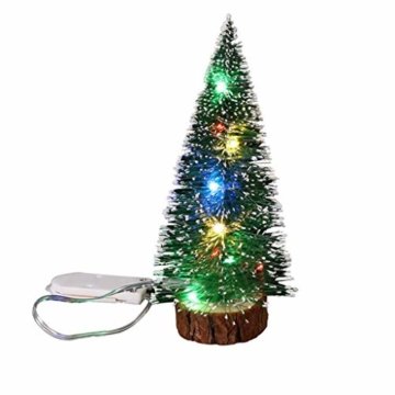 Myspace 2019 Dekoration für Christmas Weihnachtsdekorations-Tischplattendekorationsanzeige mit LED beleuchtet die Kiefernnadeln, die Mini Christmas Tree Abwischen - 1