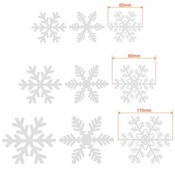 Naler 96 Schneeflocken Fensterbild Abnehmbare Fensterdeko Statisch Haftende PVC Aufkleber Winter Dekoration - 4