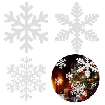 Naler 96 Schneeflocken Fensterbild Abnehmbare Fensterdeko Statisch Haftende PVC Aufkleber Winter Dekoration - 2