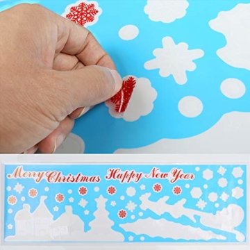 Naler Weihnachten Fensterbild Abnehmbare Fensterdeko Statisch Haftende PVC Aufkleber Winter Dekoration - 3