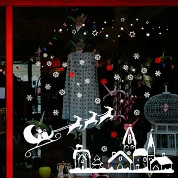 Naler Weihnachten Fensterbild Abnehmbare Fensterdeko Statisch Haftende PVC Aufkleber Winter Dekoration - 4