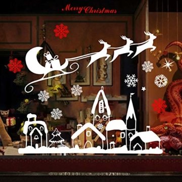 Naler Weihnachten Fensterbild Abnehmbare Fensterdeko Statisch Haftende PVC Aufkleber Winter Dekoration - 1